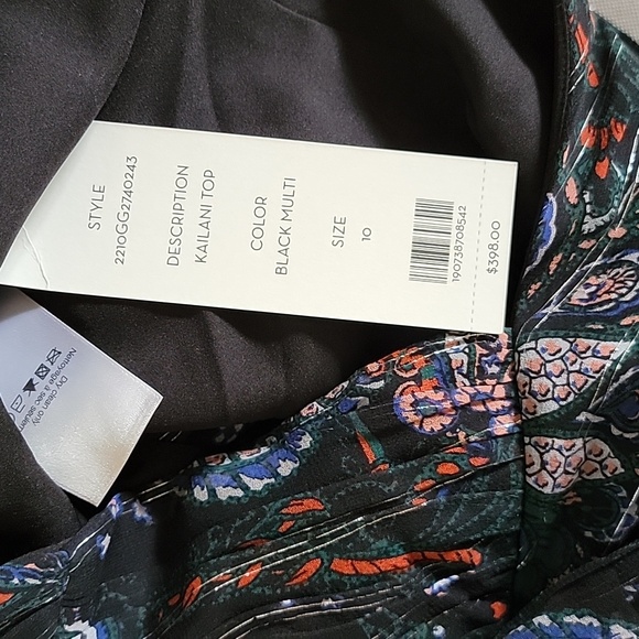 Veronica Beard Kailani Metallic Top in Black Multi - Picture 3 of 4